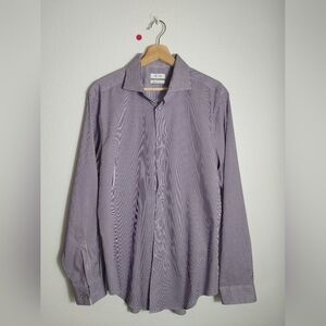 Calvin Klein Men's Lavender Checkered Shirt‎ 16.5 34/35